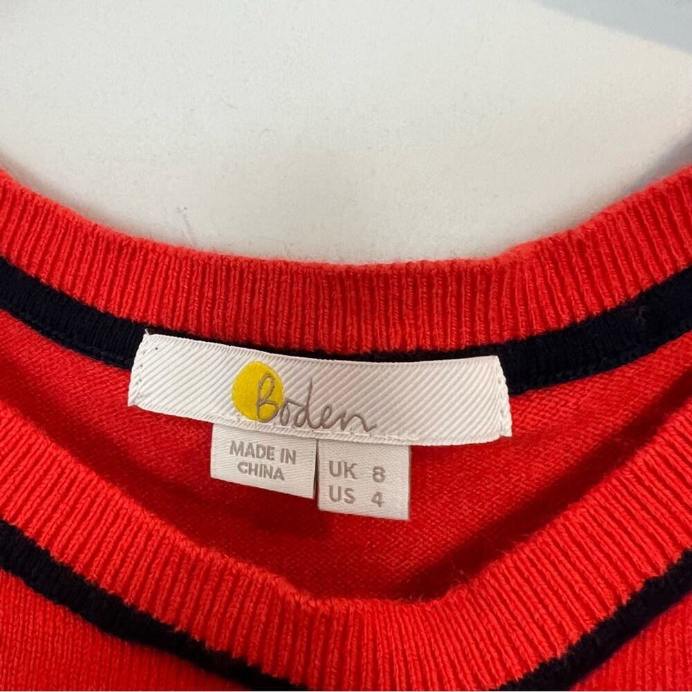 Boden Rainbow Stripe Alba Sweater Dress Red Orange US sz 4 - Picture 6 of 10